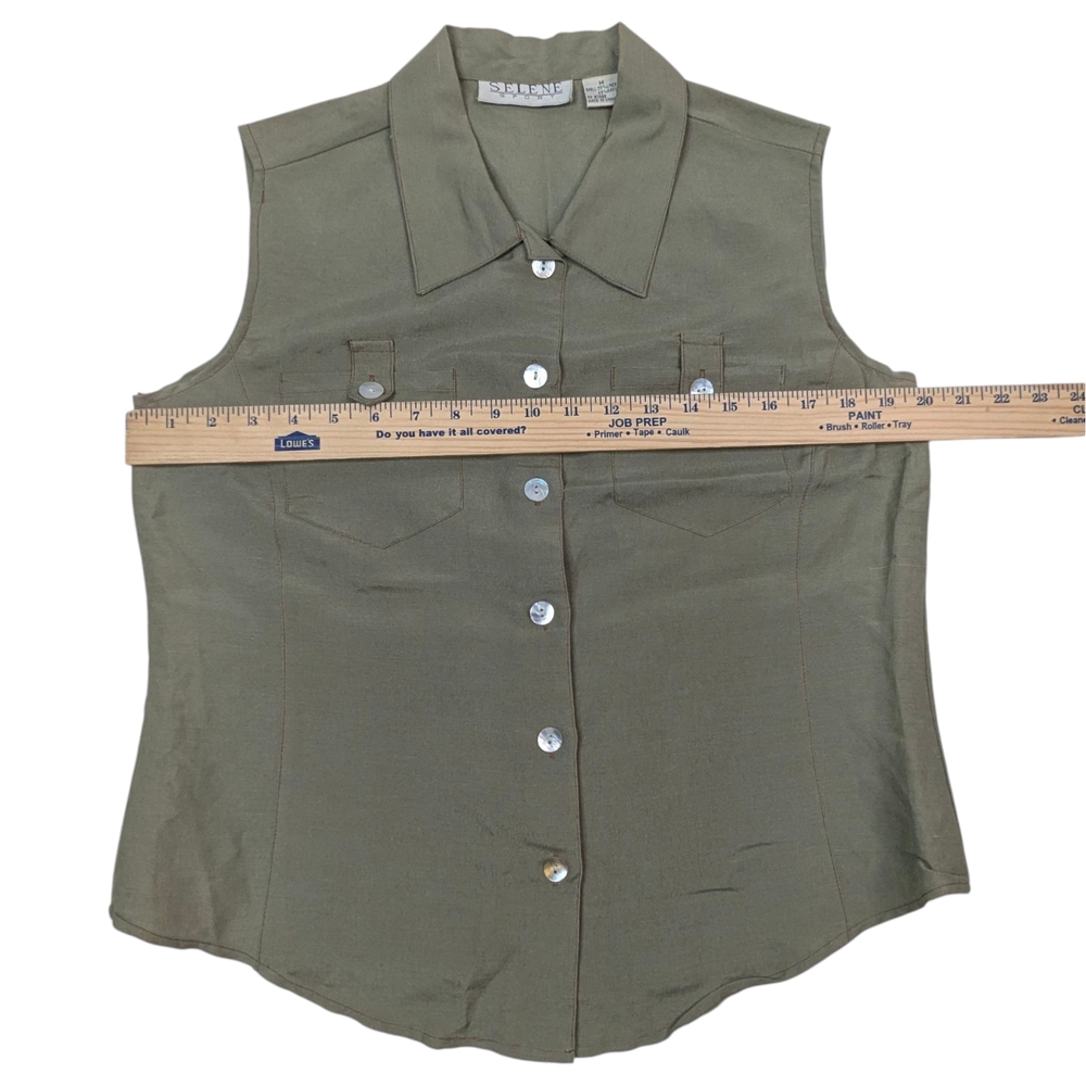 Women's Olive Sleeveless Jumpsuit - Picture 12 of 16